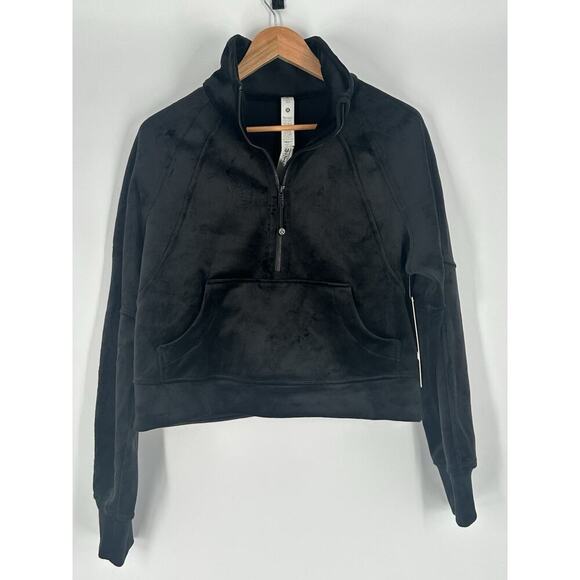 lululemon athletica Jackets & Blazers - Lululemon Scuba Oversized Half Zip Funnel Neck Velvet Black Size XS/S NWT